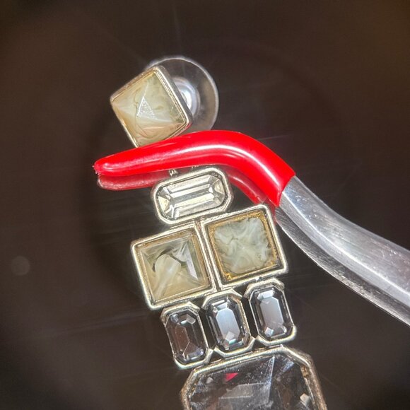 Multi-Stone with Pink End Stone Earrings - Picture 4 of 8